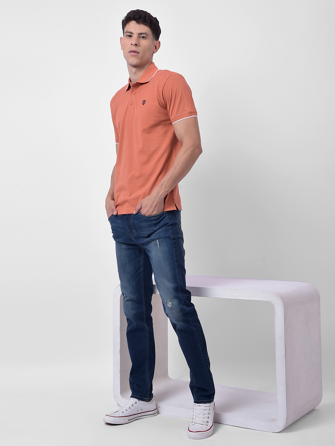 Numero Uno Men Rust Orange Polo T-Shirt